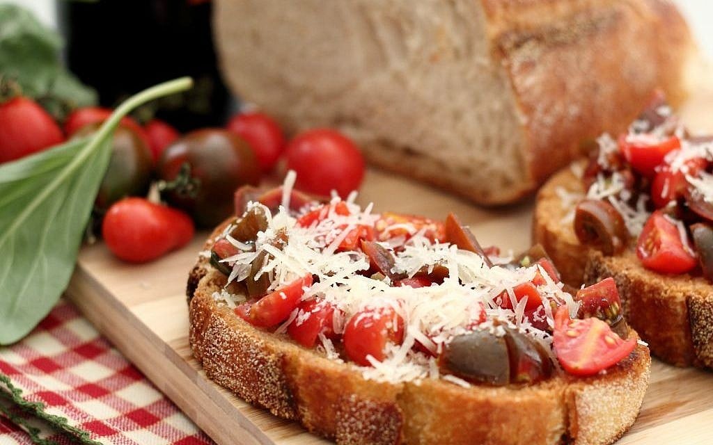 Bruschetta with cherry and grape tomatoes, and sliced basil (photo credit: Andrea Brownstein/Photoli Photography) Bruschetta with cherry and grape tomatoes, and sliced basil (photo credit: Andrea Brownstein/Photoli Photography)