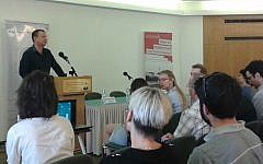 MK Erel Margalit, founder of Jerusalem Venture Partners, speaks to entrepreneurs. (photo credit: Courtesy)