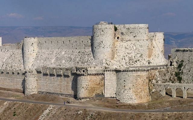 The Krak de Chevaliers castle. (photo credit: CC BY-SA Xvlun, Wikimedia commons)