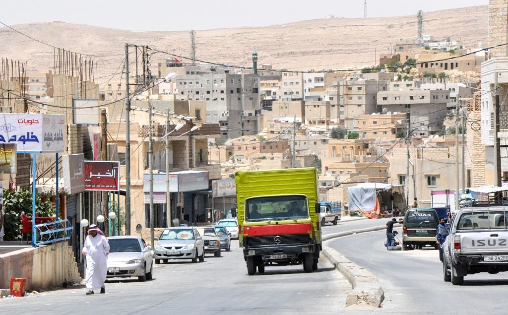 A midday view of a sleepy town south of Amman (photo credit: Michal Shmulovich/Times of Israel)