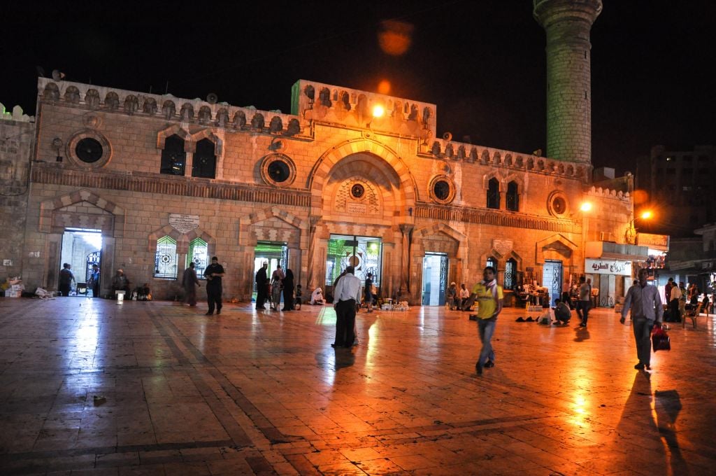 A view of the al-Husseini Mosque, built atop an ancient mosque believed to be from the Caliphate era -- which archaeologists believe may have also been the location of a cathedral in the ancient city of Philadelphia (photo credit: Michal Shmulovich/Times of Israel)