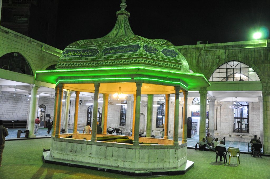 A view inside the courtyard of the al-Husseini Mosque (photo credit: Michal Shmulovich/Times of Israel) 