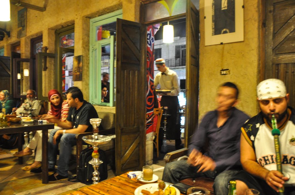 Cafes come to life at night during Ramadan (photo credit: Michal Shmulovich/Times of Israel)