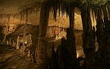 View inside the Avshalom Cave also known as the Stalactites Cave. The cave is a 5,000 sq m large, unique for its dense concentration of stalactites. It was cave was discovered accidentally in May 1968, after the use of explosives during development work near Bet Shemesh (Doron Horowitz/Flash90)