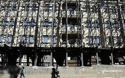 The Palace Hotel was opened by the Mufti of Jerusalem and is now being rebuilt by the Waldorf Astoria (photo credit: Rishwanth Jayapaul/Flash 90)