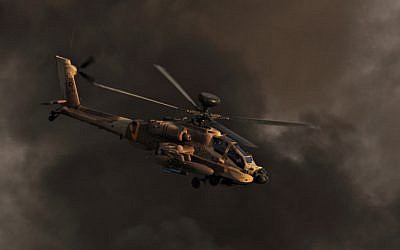 Illustrative photo of an Apache helicopter (photo credit: Ofer Zidon/Flash90)