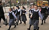 Illustrative photo of ultra-Orthodox school girls in New York. (Uri Lenz/Flash90)