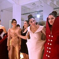 Student Sheena Zaken's designs focus on the pain and suffering women go through for fashion (photo credit: Leeor Bronis/Times of Israel)