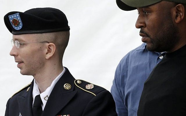 Army Pfc. Bradley Manning is escorted out of a courthouse in Fort Meade, Md., Tuesday, July 30 (photo credit: AP/Patrick Semansky) Army Pfc. Bradley Manning is escorted out of a courthouse in Fort Meade, Md., Tuesday, July 30 (photo credit: AP/Patrick Semansky)