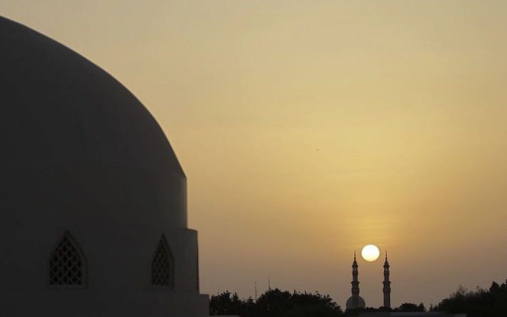 The minarets of a mosque in Dubai, United Arab Emirates (photo credit: AP/Kamran Jebreili/File)