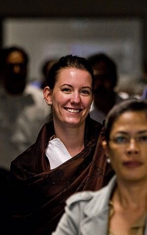 Marte Deborah Dalelv, rear, smiles as she arrives at Torp Airport, Sandefjord, Norway, on Wednesday, July 24, 2013. (photo credit: AP Photo/NTB Scanpix, Vegard Grott) Marte Deborah Dalelv, rear, smiles as she arrives at Torp Airport, Sandefjord, Norway, on Wednesday, July 24, 2013. (photo credit: AP Photo/NTB Scanpix, Vegard Grott)