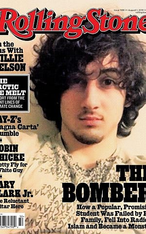 Boston Marathon bombing suspect Dzhokhar Tsarnaev appears on the cover of the Aug. 1, 2013 issue of "Rolling Stone." (photo credit: AP/Wenner Media) Boston Marathon bombing suspect Dzhokhar Tsarnaev appears on the cover of the Aug. 1, 2013 issue of "Rolling Stone." (photo credit: AP/Wenner Media)