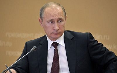 Russian President Vladimir Putin, Tuesday, July 16, 2013. (photo credit: AP/RIA-Novosti, Alexei Nikolsky, Presidential Press Service)