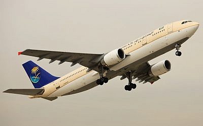 A Saudi Arabian airlines Airbus 300. (photo credit: Ercan Karakas, Wikimedia Commons)