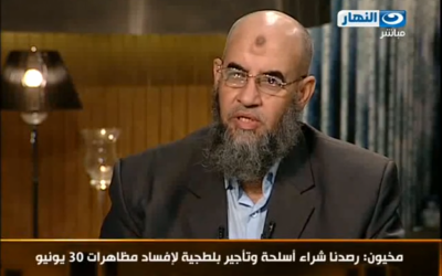 Egyptian Salafist al-Nour party leader Younes Makhioun (photo credit: image capture from YouTube)