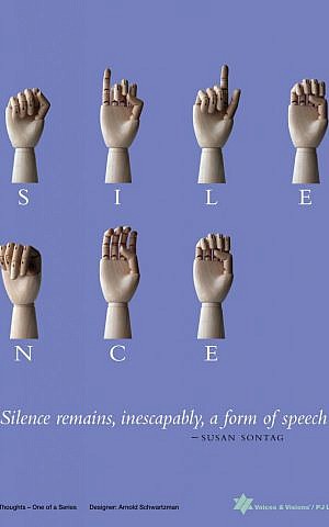 Arnold Schwartzman, the artistic director of Voices & Visions, chose a Susan Sontag quote to illustrate with sign language. (photo credit: courtesy)