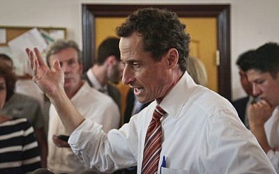 Anthony Weiner, New York mayoral candidate, speaks during a news conference, Thursday, July 25, 2013, in New York. (photo credit: AP Photo/Bebeto Matthews)