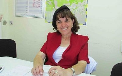 Bloch in her campaign office. (photo credit: Debra Kamin)
