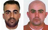 These headshots provided by the Bulgarian Interior Ministry shows Canadian citizen Hassan El Hajj Hassan, right, and Australian citizen Meliad Farah, also known as Hussein Hussein, left, both suspected of being involved in the July 2012 Burgas bombing. (courtesy Bulgarian Interior Ministry)