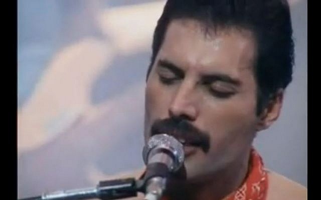 Freddie Mercury in concert (photo credit: Youtube screen capture)