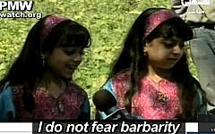 Young girls recite anti-Semitic poetry on Palestinian Authority TV (image capture: YouTube/PMW)