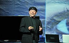 Mooly Eden, president of Intel Israel, talks 3D gesture technology at an Intel Israel event (Photo credit: Courtesy)