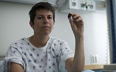 Sarit Michaeli, who was shot with a rubber bullet during a demonstration, in 2013. (B'Tselem)