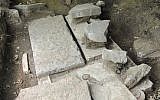 Illustrative photo of smashed tombstones in a Jewish cemetery. (AP/Hans Punz)