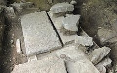 Illustrative photo of smashed tombstones in a Jewish cemetery. (AP/Hans Punz)