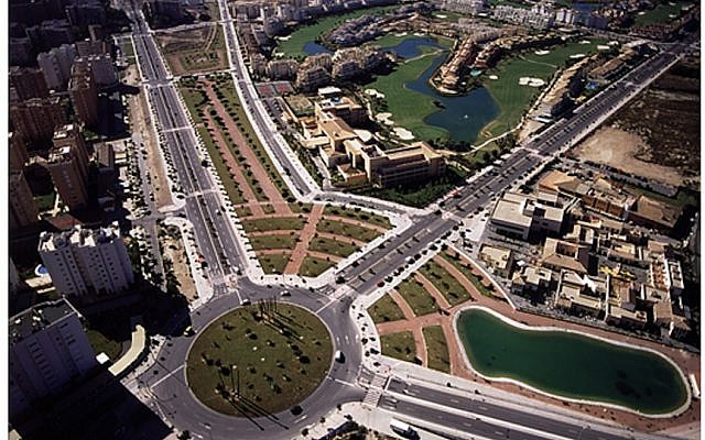 An aerial view of Alicante, Spain, where a Netafim system recycles wastewater and distributes it via a drip-irrigation system, watering all public areas in the southern Spanish town. (Courtesy Netafim) An aerial view of Alicante, Spain, where a Netafim system recycles wastewater and distributes it via a drip-irrigation system, watering all public areas in the southern Spanish town. (Courtesy Netafim)