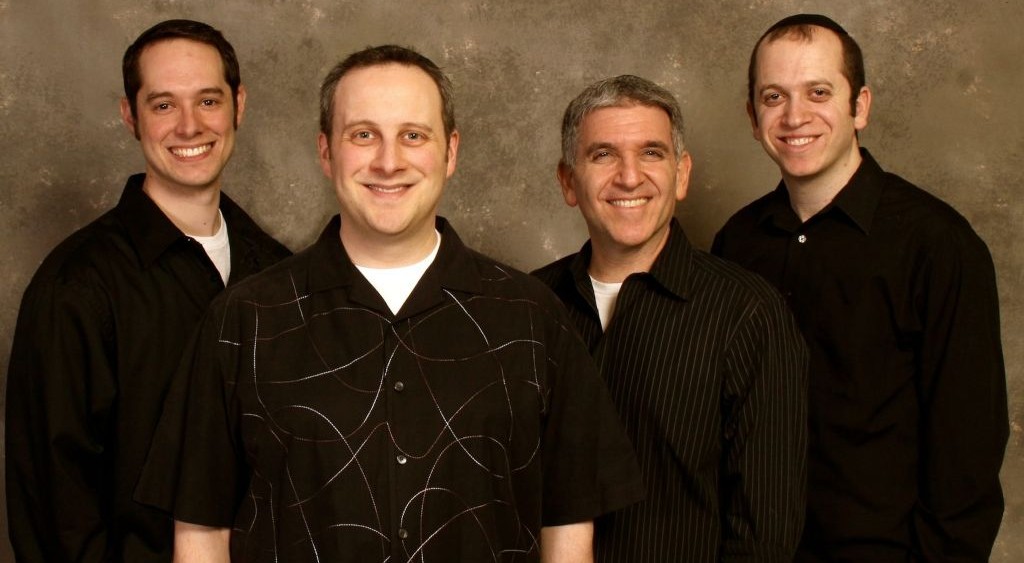 The members (left to right) of Listen Up! — Noah Mishkin, Steve Singer, Kevin Kirshenbaum, AY Karsh (photo credit: Courtesy Listen Up! /Rine Photographics)