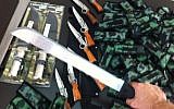 Some of the knives confiscated in Haifa (photo credit: courtesy Haifa Port Authority)
