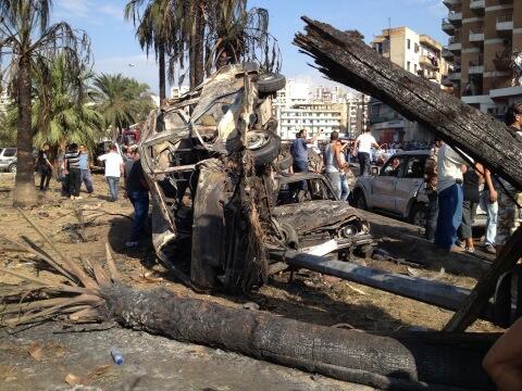The scene outside of the Taqwa mosque in Tripoli on Friday (photo credit: @bmroue via Twitter)