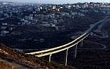 Illustrative: A view from the Israeli settlement of Har Gilo of Route 60, backdropped by the West Bank village of Beit Jala. (Abir Sultan/Flash 90)