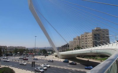 A look at the city from the Chords Bridge (photo credit: Leeor Bronis/Times of Israel)
