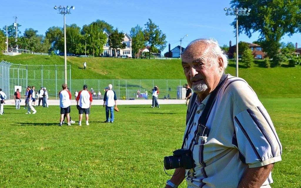 Joe Black, 87, still vividly remembers the pandemonium that broke out at Toronto's Christie Pits Park after a huge swastika was unfurled during a baseball game. (Samara Bernstein-Hendry) Joe Black, 87, still vividly remembers the pandemonium that broke out at Toronto's Christie Pits Park after a huge swastika was unfurled during a baseball game. (Samara Bernstein-Hendry)