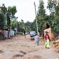 A view outside the Jewish Agency-run synagogue in Gondar. (Michal Shmulovich/ToI)