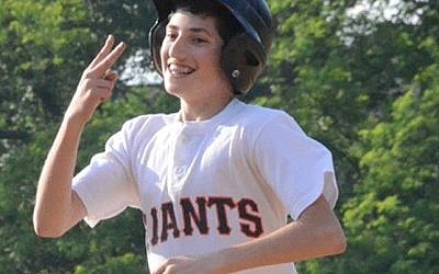 A baseball player before his accident, Ethan Kadish remains critically ill in a Cincinnati hospital. (Courtesy of the Kadish family via JTA)