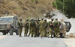 Israeli soldiers on the Lebanese border (illustrative photo credit: Flash90)