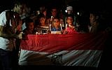 Palestinians in Gaza hold a rally against the violence in Egypt on Friday evening (photo credit: Wissam Nassar/FLASH90)