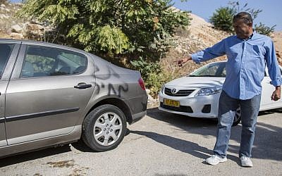 Illustrative photo of a price tag attack, on August 27, 2013 (photo credit: Yonatan Sindel/Flash90)