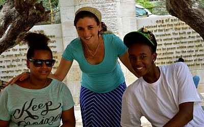Gila Rockman, center, Counterpoint Israel director, with two campers. (photo credit: courtesy Counterpoint)