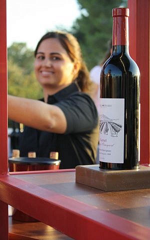 Karel Dagun serving wine at the festival (photo credit: Sarah Sheafer/Times of Israel) Karel Dagun serving wine at the festival (photo credit: Sarah Sheafer/Times of Israel)