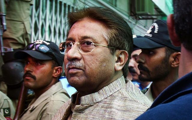 Pakistan's former president and military ruler Pervez Musharraf arrives at an anti-terrorism court in Islamabad, Pakistan, April 20, 2013. (AP/Anjum Naveed/File) Pakistan's former president and military ruler Pervez Musharraf arrives at an anti-terrorism court in Islamabad, Pakistan, April 20, 2013. (AP/Anjum Naveed/File)