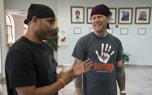 Former white supremacist Arno Michaelis (right) formed an alliance with Pardeep Kaleka after last year's deadly shooting at the Sikh Temple of Wisconsin. (Morry Gash/AP) Former white supremacist Arno Michaelis (right) formed an alliance with Pardeep Kaleka after last year's deadly shooting at the Sikh Temple of Wisconsin. (Morry Gash/AP)