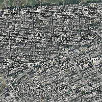 Satellite photo made available by Amnesty International on Wednesday Aug. 7 2013 of the adjoining Ard al-Hamra and Tariq al-Bab districts of Aleppo, Syria prior to missile strikes in the early evening of February 22, 2013. (photo credit: AP/ Digital Globe via Amnesty International)