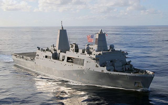 The USS San Antonio, an amphibious assault ship, carries helicopters and Marines but no cruise missiles.
(Photo credit: US Navy photo by Mass Communication Specialist 2nd Class Jason R. Zalasky/Released/ Wikipedia) The USS San Antonio, an amphibious assault ship, carries helicopters and Marines but no cruise missiles.
(Photo credit: US Navy photo by Mass Communication Specialist 2nd Class Jason R. Zalasky/Released/ Wikipedia)