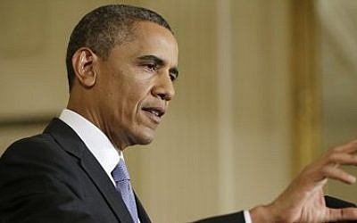 President Barack Obama gestures during his news conference in the East Room of the White House in Washington, Friday, Aug. 9, 2013 (photo credit: AP Photo/Pablo Martinez Monsivais