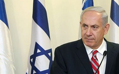 Prime Minister Benjamin Netanyahu speaks during a meeting with French Foreign Minister Laurent Fabius at the Prime Minister's Residence in Jerusalem, August 25, 2013. (photo credit: Marc Israel Sellem/Pool/Flash90)