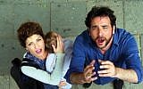 Adi Ashkenazi (left) and Udi Klein in the hit show 'Irreversible' (photo credit: courtesy)